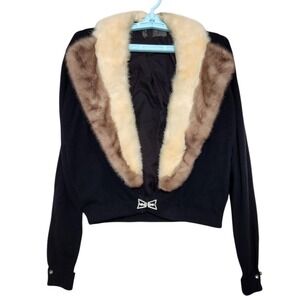 Vintage Bernhard Altmann Sweater Cardigan Womens Small Orange 100% Cashmere Read